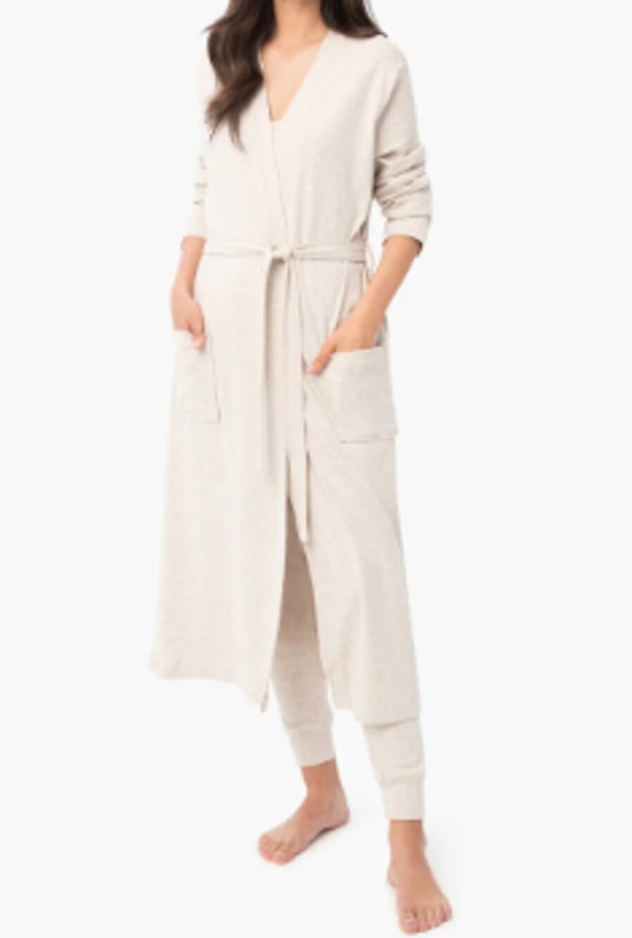 Under The Canopy Women´s Organic Cotton Robe Oatmeal Sz XS/S